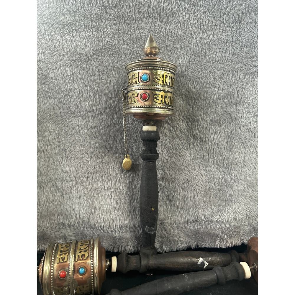 Handheld Mantra Prayer Wheel | 23cm Om Mani Padme Hum Individually Sold